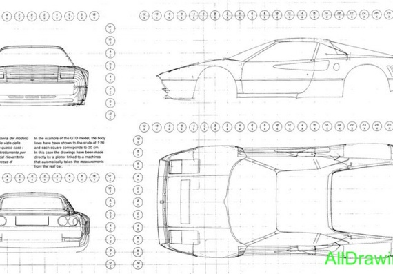 Ferrari 288 GTO (1985) (Феррари 288 ГТО (1985)) - чертежи (рисунки) автомобиля
